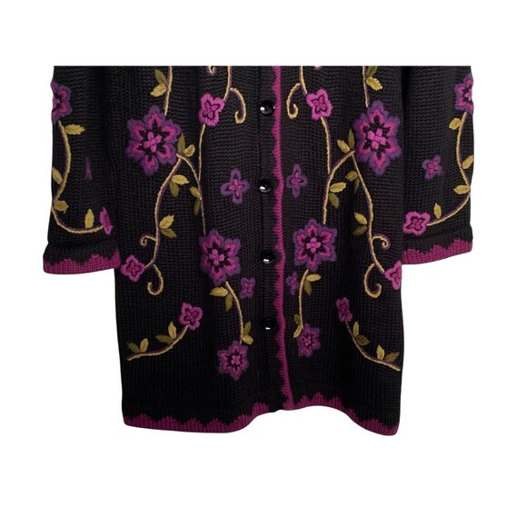 Victor Costa Sweater Dress Floral Knee Length - Picture 7 of 11